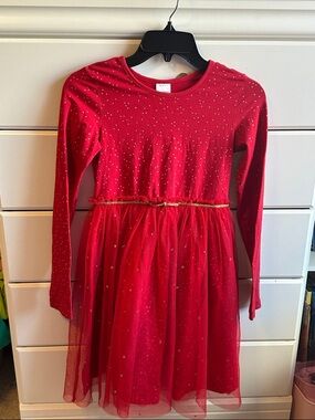 Hanna Andersson Red Dress with Gold Dot Detail